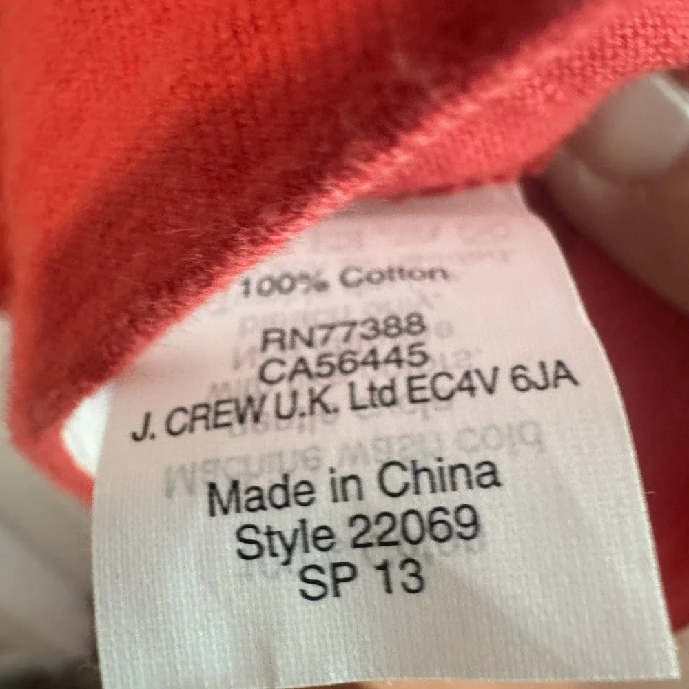 J. Crew Colorblock T Shirt Dress‎ Pockets Red Pink 100% Cotton Size XS